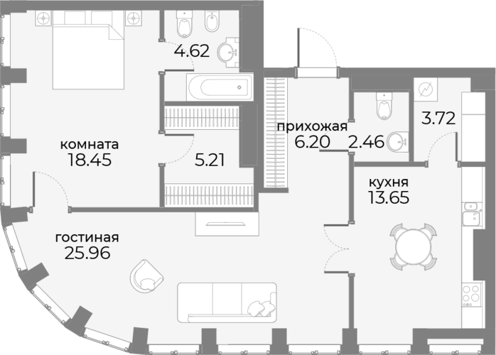 2-комнатная квартира