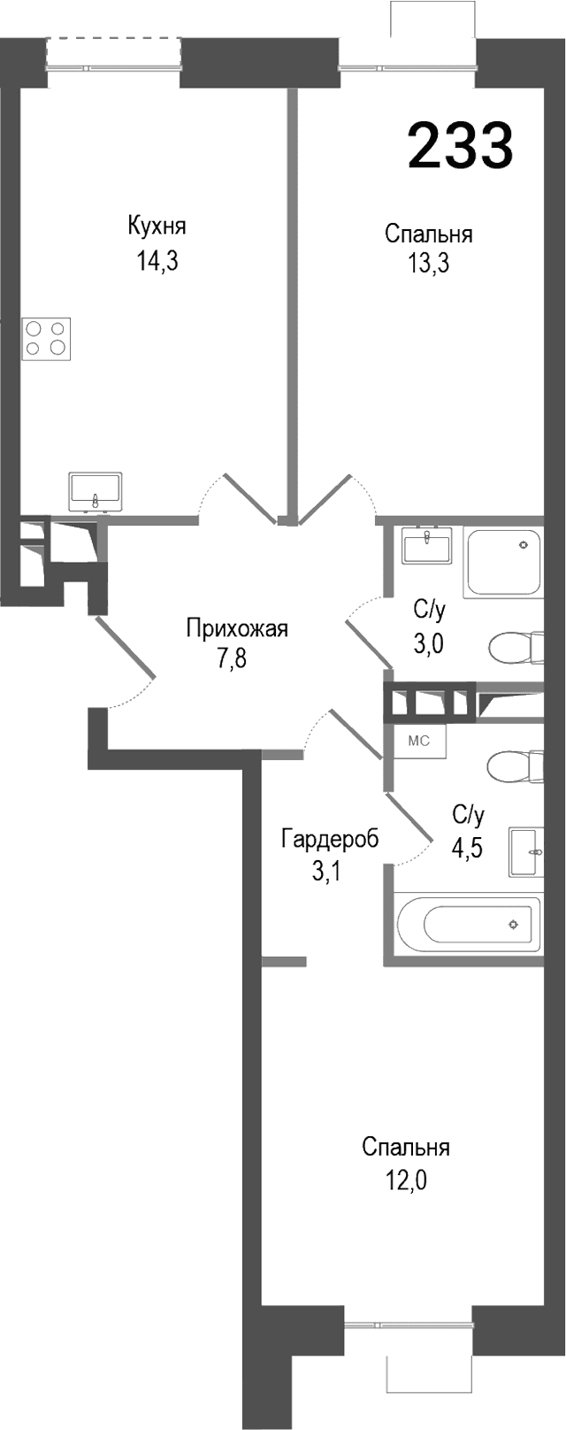 2-комнатная квартира