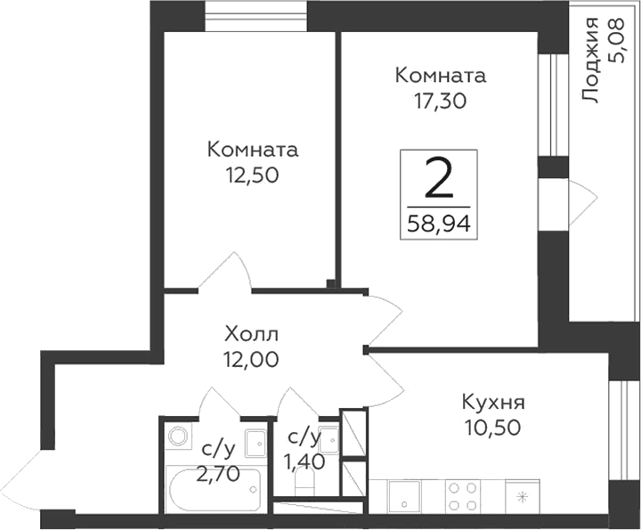 2-комнатная квартира