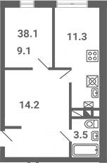 2-комнатная квартира