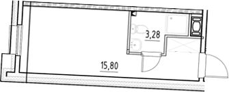 Планировка: Студия 19,1 м² в ЖК «Нигилист»