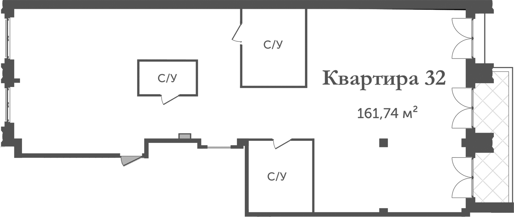 Планировка: Квартира 161,7 м² в ЖК «Аструм»