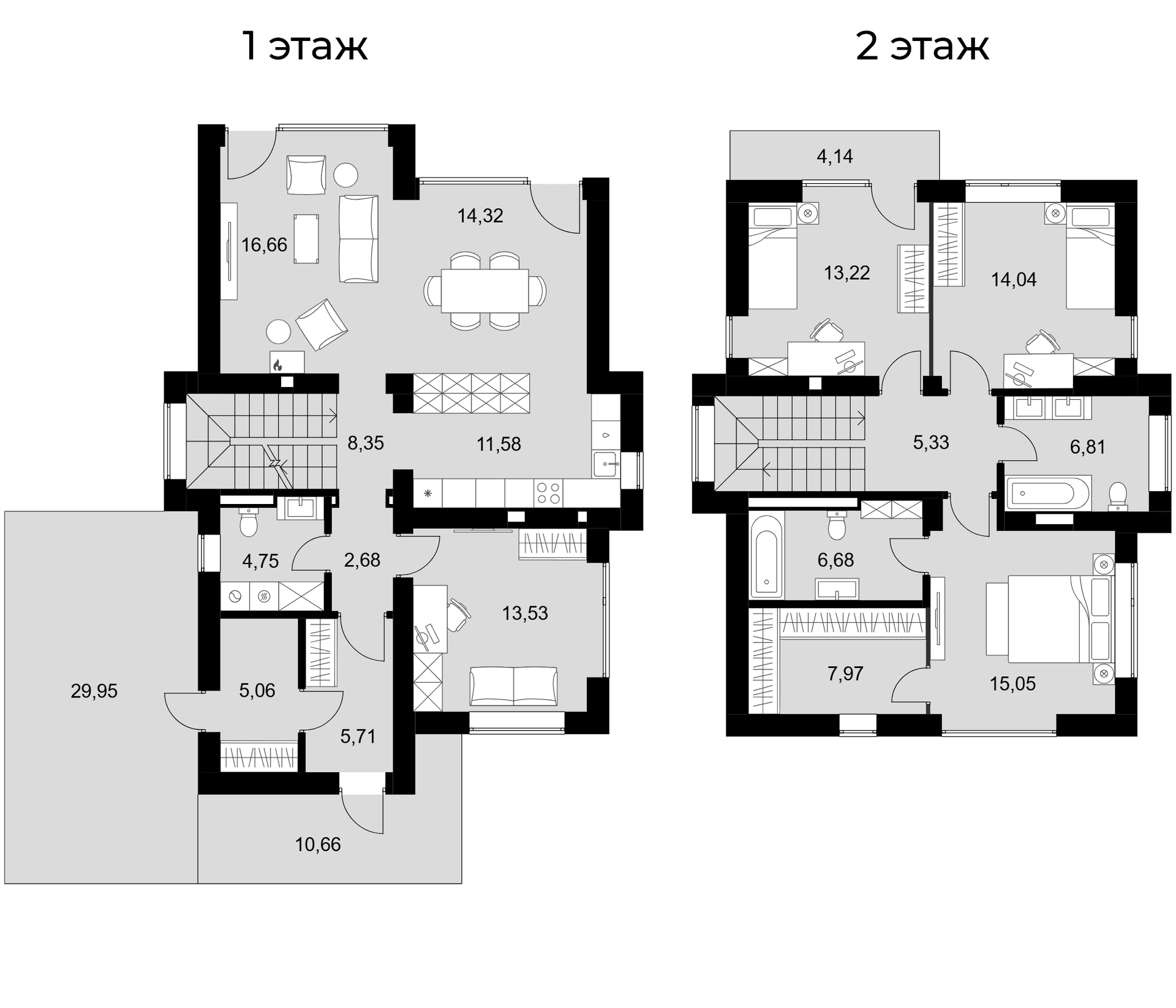 Планировка: Коттедж 172,5 м² в ЖК «Коттеджный поселок Сабурово Клаб»