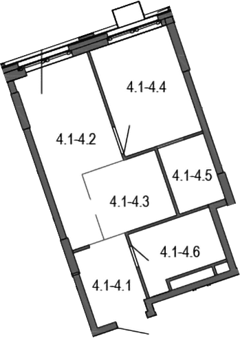 Планировка: Евродвушка 39,1 м² в ЖК «Новые Смыслы»