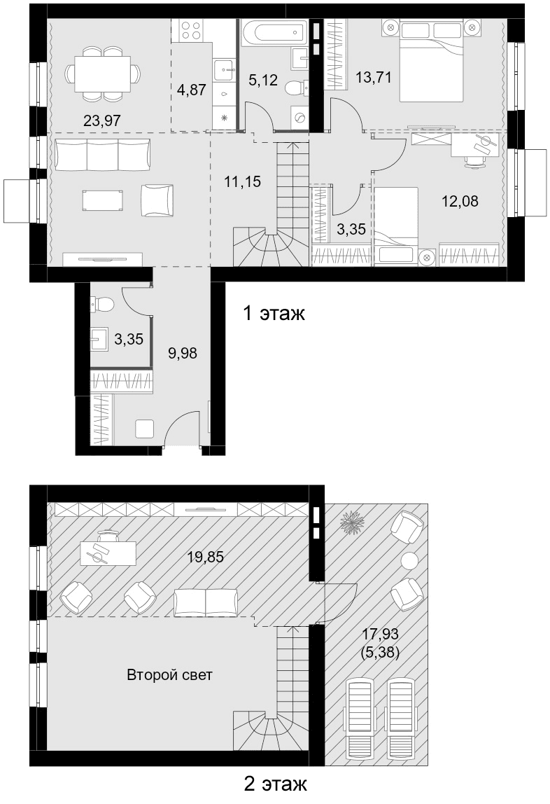 Планировка: Квартира евро-4 107,4 м² в ЖК «Апрелевка Клаб»