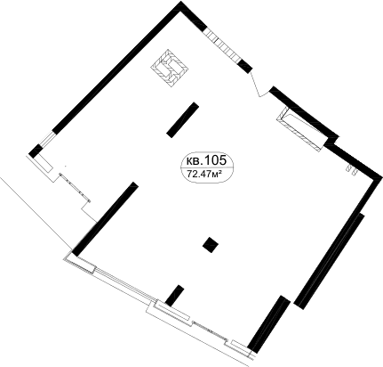 Планировка: Квартира 68,3 м² в ЖК «Маршал»