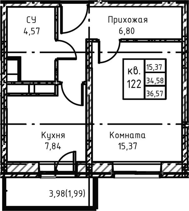 1-комнатная квартира