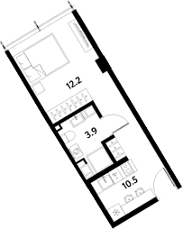 Планировка: Студия 26,6 м² в ЖК «МОСКО»