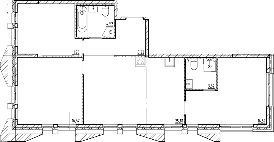 Планировка: Квартира евро-4 85 м² в ЖК «Галерная Гавань»