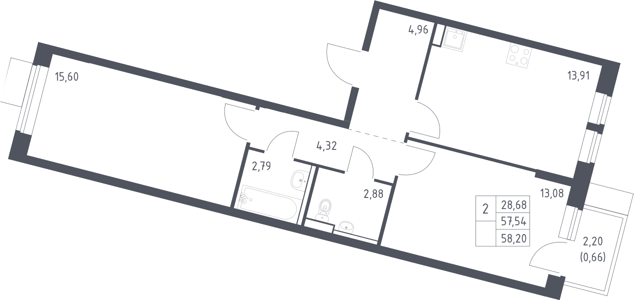 2-комнатная квартира