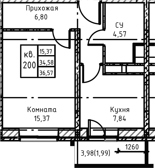 1-комнатная квартира
