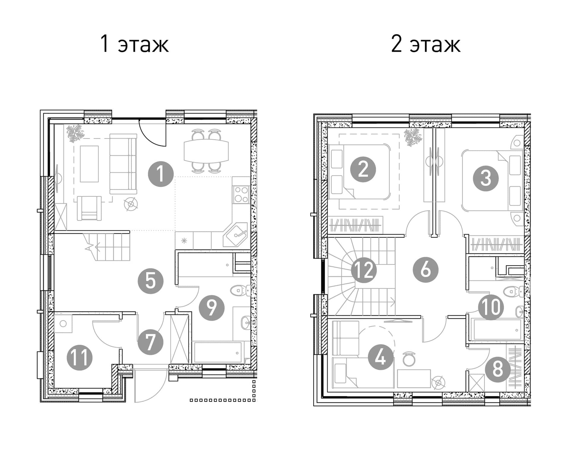 Планировка: Таунхаус 105,3 м² в ЖК «Эко-парк Троицкое»