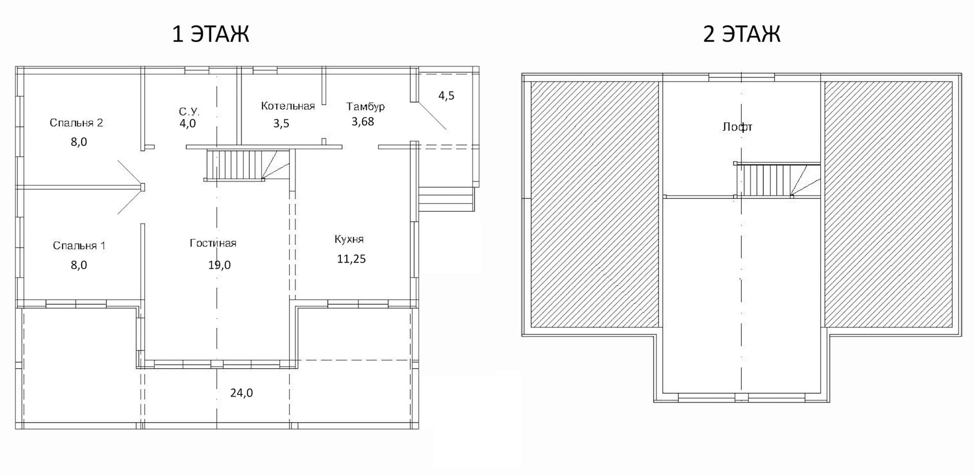 Планировка: Коттедж 71,5 м² в ЖК «Коттеджный поселок Мурава»