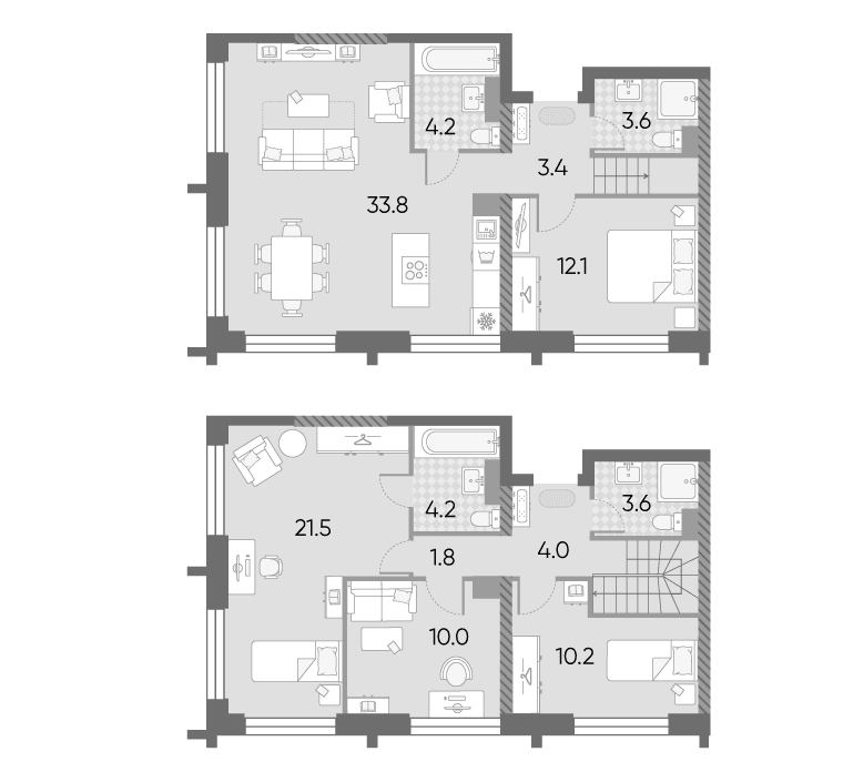 Планировка: Квартира евро-5 112,4 м² в ЖК «ЗилАрт»