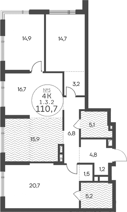 4-комнатная квартира