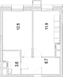 1-комнатная квартира
