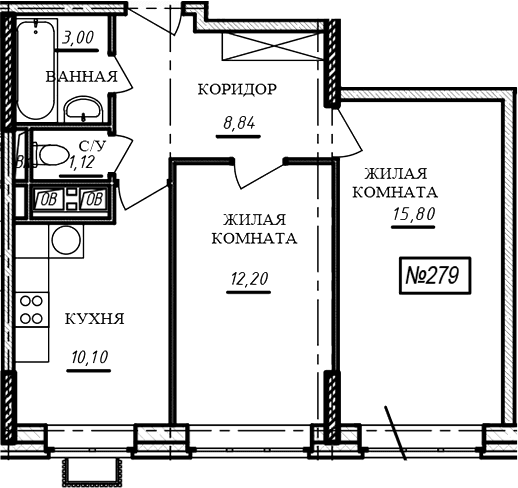 2-комнатная квартира