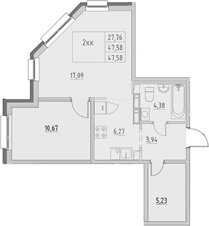 2-комнатная квартира