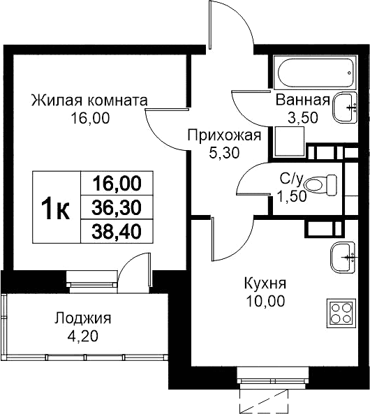 1-комнатная квартира