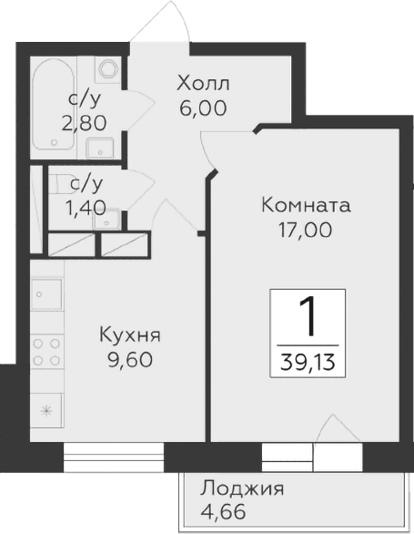 1-комнатная квартира