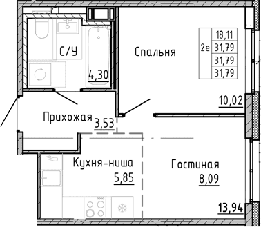 1-комнатная квартира
