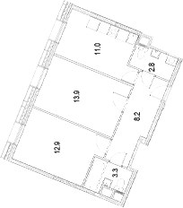 2-комнатная квартира
